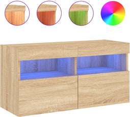 vidaXL - Tv-wandmeubel - met - LED-verlichting - 80x30x40 - cm - sonoma - eikenkleur