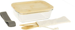 Lunchbox inclusief Bestekset, Bamboe, 1 liter - Pebbly