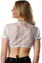 Dressforfun Dirndlblouse Franzi L - Dirndlblouse - Korte mouwen bloemenkant