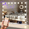 Mirlux Hollywood Spiegel 80x60CM - Make Up Spiegel - 2 Bluetooth Speakers - LED Verlichting - 10x Zoom - Wit