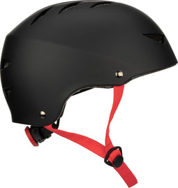 Nijdam Dark Fyre - Skatehelm - Verstelbaar - Zwart/Rood - Maat L (58-62 cm)