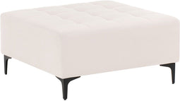 ABERDEEN - Ottomaan - Lichtbeige - Fluweel