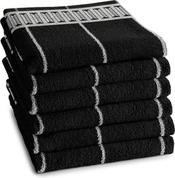 DDDDD Jules - Theedoeken set - 100% katoen - Antraciet (6 stuks)