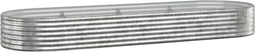 vidaXL - Plantenbak - 322x100x36 - cm - gepoedercoat - staal - zilverkleurig