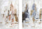 Schilderij DKD Home Decor New York (2 Stuks) (90 x 3 x 60 cm)