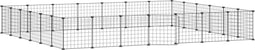 vidaXL - Huisdierenkooi - met - deur - 28 - panelen - 35x35 - cm - staal - zwart