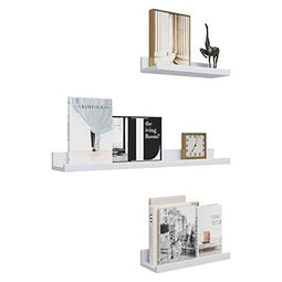 Woltu Set van 3 Zwevende Wandplanken - MDF - 60 x 15 x 10 cm - Wit (3 stuks)