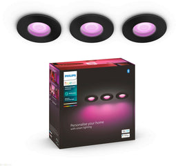 Philips Hue Xamento - Inbouwspot - Slimme verlichting met wit en gekleurd licht - Zwart (3-pack)