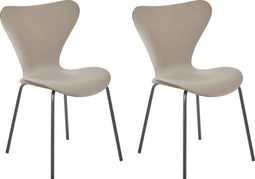 BOONVILLE - Eetkamerstoel - Taupe/Zwart - Synthetisch materiaal