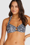 Baku Zimbabwe - Retro halter bikinitop - Verstelbare bandjes - Zwart/Wit zebraprint