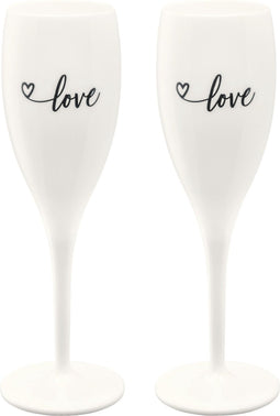 Champagneglas, 0.1 L, Set van 2, Organic, 'Love' - Koziol | Cheers No. 1