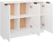 vidaXL - Dressoir - 90,5x30x70 - cm - bewerkt - hout - hoogglans - wit