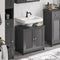 SoBuy FRG237-II-DG - Badkamermeubel - 2 Deuren 2 Planken - Donkergrijs 60x35x58cm