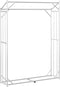 vidaXL - Haardhoutrek - met - regenhoes - 150x40x200 - cm - gegalvaniseerd - staal