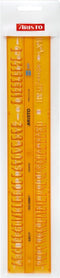 Aristo lettersjabloon - afmetingen 180x40mm - letterhoogte 7mm - H-profiel - oranje transparant - AR-5301/7