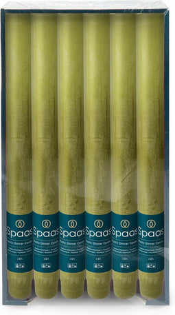 Spaas Dinerkaarsen rustiek - olijfgroen - 12x - 25 cm - 10 branduren - huishoudkaarsen