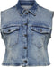 ONLY CARMAKOMA CARREX - Spijker gilet - Maat 48 - Lichtblauw Denim