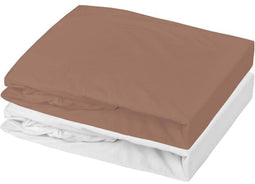 P'TIT DODO - Set van 2 hoeslakens - Jersey - 70 x 140 cm - Wit / Bruin (2 stuks)
