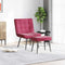 vidaXL - Relaxstoel - met - voetenbank - fluweel - wijnrood