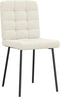 vidaXL - Eetkamerstoelen - 2 - st - fluweel - crèmekleurig