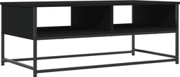 vidaXL - Salontafel - 100x51x40 - cm - bewerkt - hout - zwart
