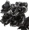 Halloween accessoires bloemen - zwarte rozen met blaadjes - 35 cm
