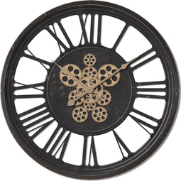 Klok - wandklok zwart - wandklok goud - muurklok - Ø46 cm
