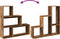 vidaXL - Kamerscherm - / - boekenkast - 3-laags - 123x29x123 - cm - hout - oud - hout