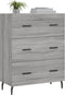 vidaXL - Dressoir - 69,5x34x90 - cm - bewerkt - hout - grijs - sonoma - eikenkleurig