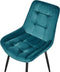 MELROSE - Eetkamerstoel - Turquoise - Fluweel