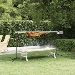 LuxeLivin' - Automatische barbecue met motor 150x46,5x82,5 cm roestvrijstaal