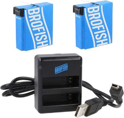 Brofish HERO4 - Dual Battery Charger met 2x Accu - USB (2 stuks)