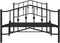 vidaXL - Bedframe - met - hoofd- - en - voeteneinde metaal - zwart - 100x190 - cm