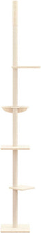 vidaXL - Kattenmeubel - vloer - tot - plafond - 263,5-289,5 - cm - crèmekleurig