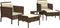 vidaXL - 5-delige - Loungeset - met - kussens - poly - rattan - bruin