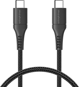 iMoshion Kabel - USB C naar USB C Kabel - 1 meter - Snellader & Datasynchronisatie - Oplaadkabel - Stevig gevlochten materiaal - Zwart