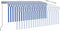 vidaXL - Luifel - handmatig - uittrekbaar - met - rolgordijn - 3x2,5 - m - blauw - wit