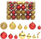 vidaXL - Kerstballen - 100 - st - 3/4/6 - cm - goudkleurig - en - wijnrood