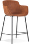 Alterego Mini Calvin - Bruine Microfabric Barkruk - 59x54x97,5cm