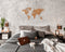 MiMi Innovations® Luxe Houten Wereldkaart - Muurdecoratie - True Puzzel - 100x60 cm/39.4x23.6 inch - Bruin