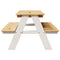 Kindertafel met banken IRUN 90x79,5x50cm massief hout wit