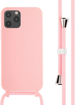 iMoshion Hoesje Geschikt voor iPhone 12 Pro / 12 Hoesje Met Koord - iMoshion Siliconen hoesje met koord - Roze