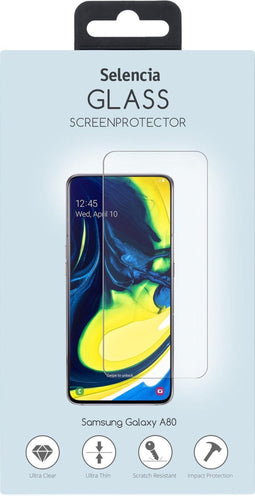 Selencia Samsung Galaxy A80 - Gehard Glas Screenprotector - 9H Krasbestendig