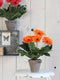 Mica Decorations Gerbera Kunstplant in Bloempot Stan - H35 x Ø30 cm - Oranje