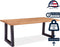 Feel Furniture - 220x100 Eettafel - Massief Boomstamblad Eiken - 5 cm dik - U Frame