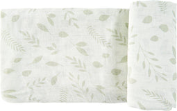 HappyBear | Swaddle Hydrofiele Doek - Botanical | Extra groot - 120cm | Inbakerdoek | 100% zachte tweelaags katoenen mousseline