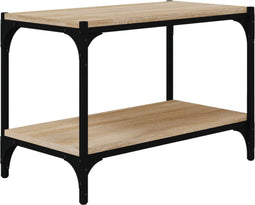 vidaXL - Tv-meubel - 60x33x41 - cm - bewerkt - hout - en - staal - sonoma - eikenkleurig