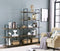 Wandkast Stoer metaal hout industrieel design open boekenkast 101 cm hoog zwart