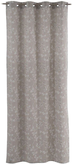 Gordijn Grijs Blommor 140 x 260 cm