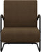 vidaXL Fauteuil stof donkerbruin